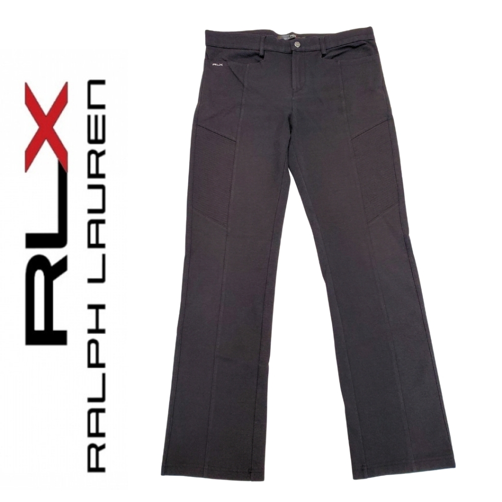 RLX Ralph Lauren Pants Womens Black Stretch Golf Dry Wick Straight Leg Size 10